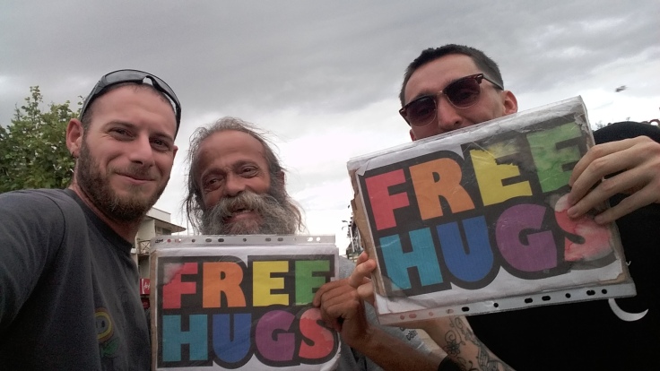 Free hugs Chiang Mai Asia Thailand thae pae gate